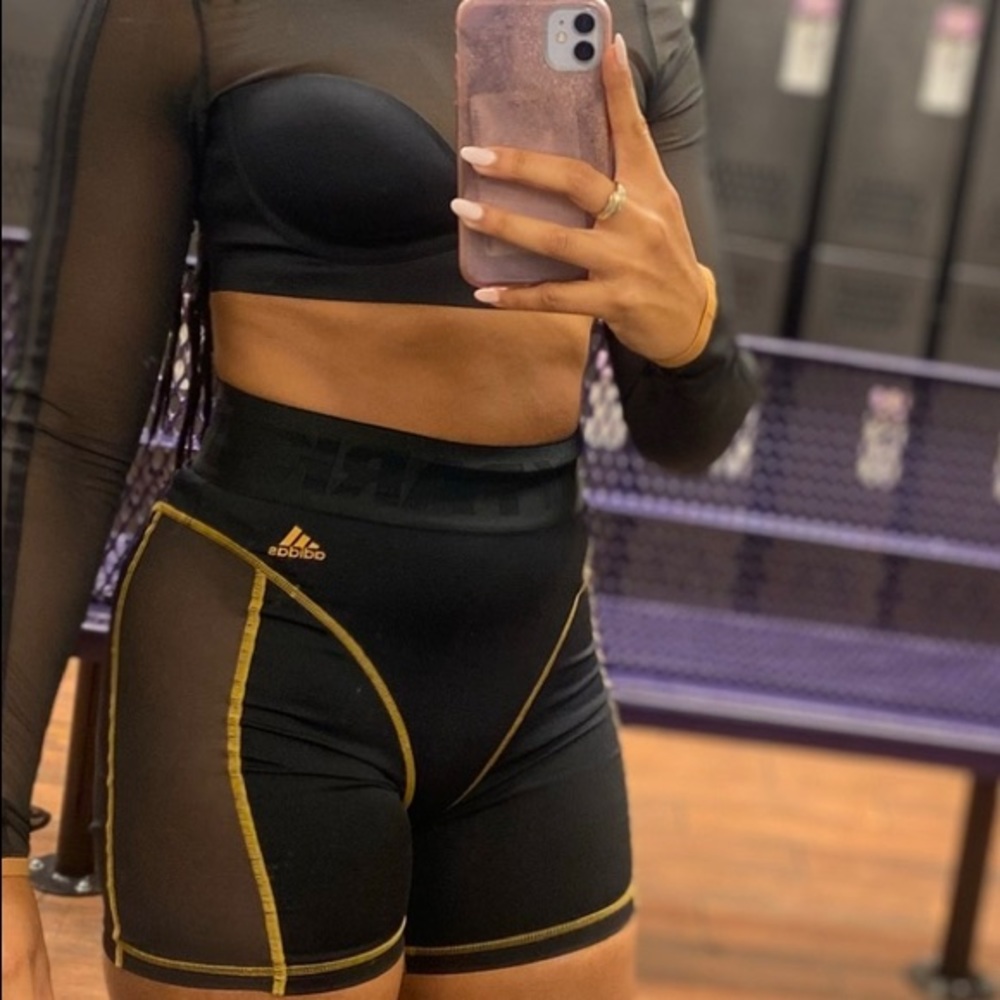 Adidas x IVY PARK Drip 2.2 Black Mesh Crop Top - Picture 4 of 4